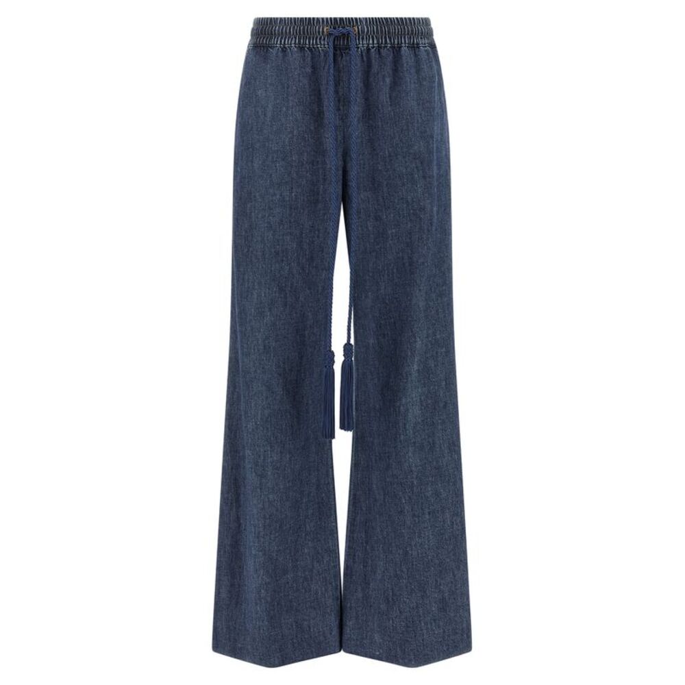Valentino Garavani Blue Cotton Flared Women's Jeans